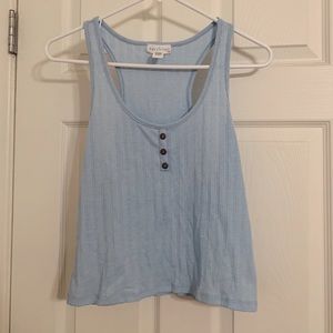 sky blue cropped tank top